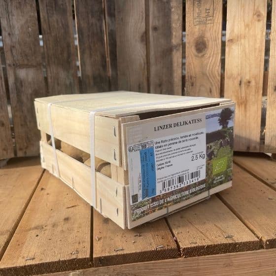 Pomme de terre Linzer Delikatess BIO - Boite de 2,5-Kg - calibre 35-45mm - Bon Plant Pomme de Terre